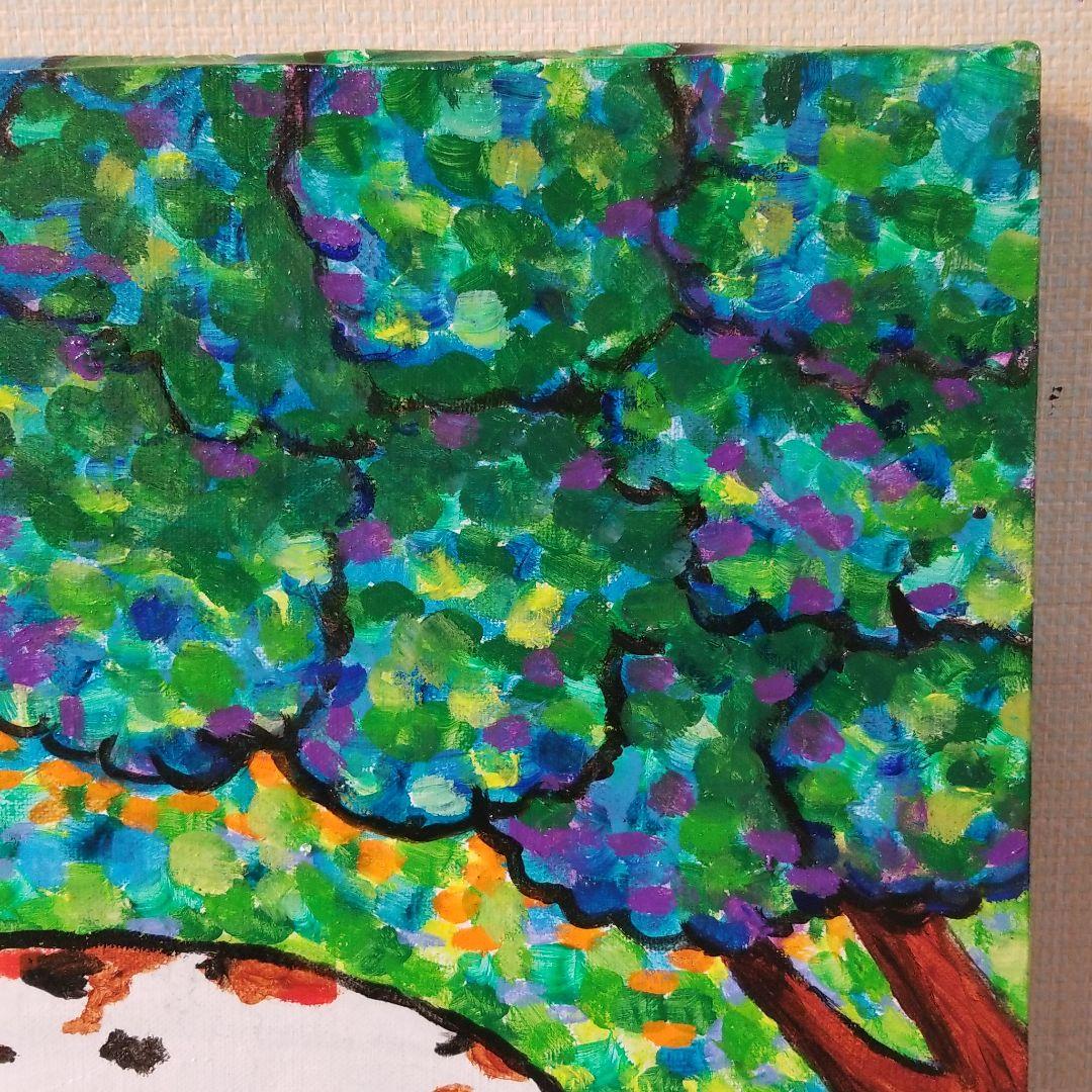 油絵　FUUTA　友だちの卵を守る犬