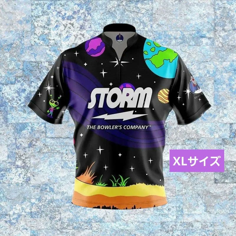 ✨新品✨ボウリングウェア　STORM　サイズXL　ブラック　宇宙人　宇宙飛行士