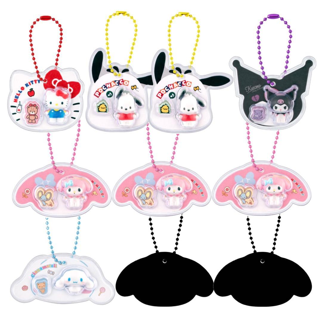 サンリオパッケージチャーム　キティ　シナモン　マイメロ　ポチャッコ　クロミ　食玩