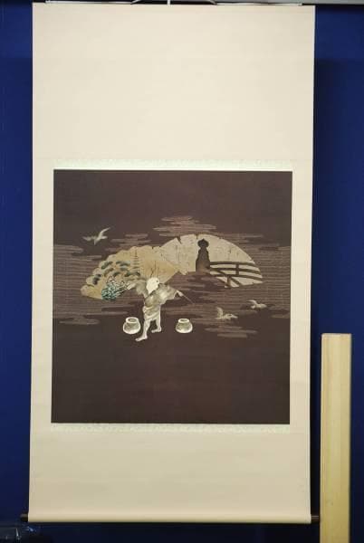 不詳/作者不詳/人物画賛/染物/布袋屋掛軸HC-753