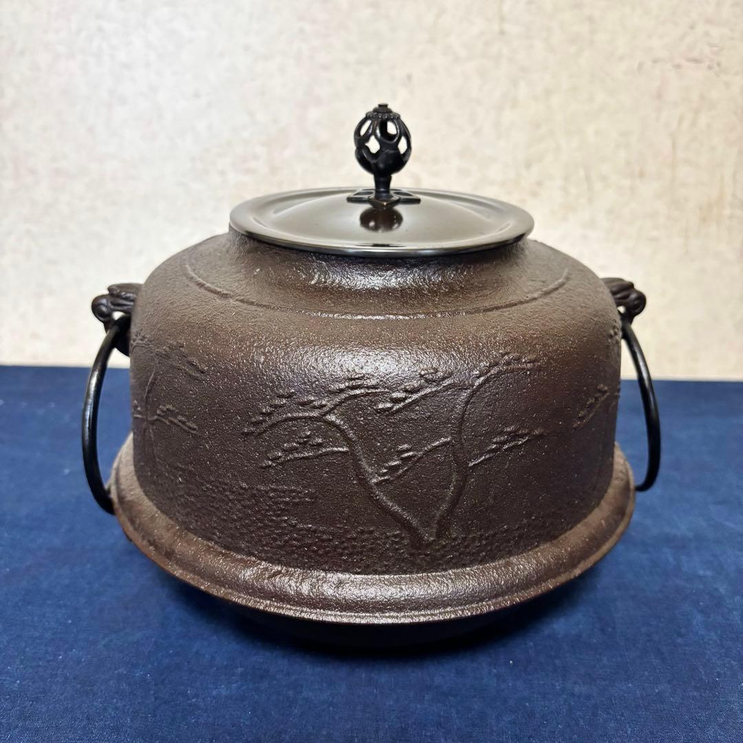 風炉/茶釜/電熱器/唐銅鬼面風炉/野々田製電熱器/敷板/茶道具/お点前道具