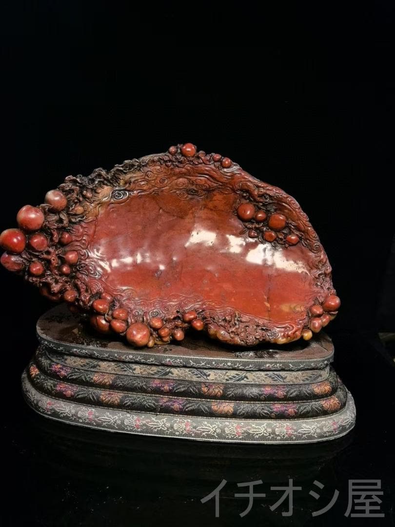 【福寿双全・筆洗】印鑑・寿山石彫刻｜三彩田黄石｜書道｜牧甫作款｜文房置物｜手彫り