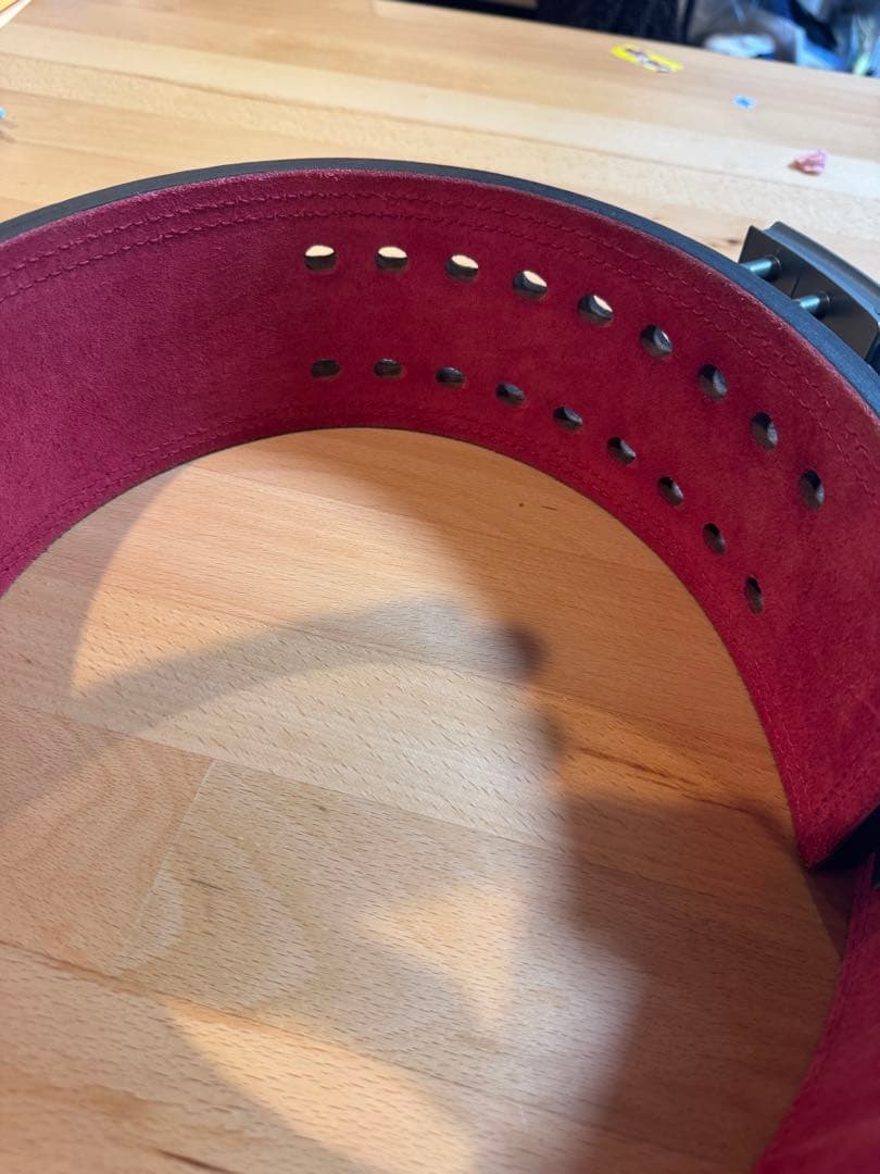 SBD パワーベルト13mm ブラック/レッド　Mサイズ