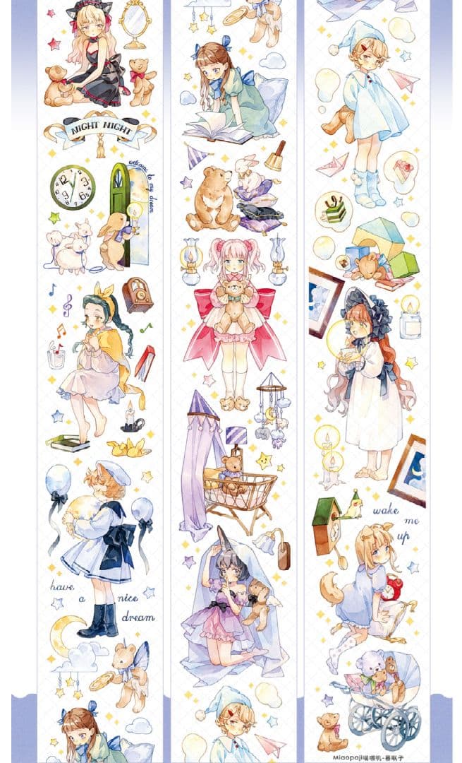 ☆のこり２☆J249＃暮眠子(PET)喵啪叽切り売り海外人物マステ女の子