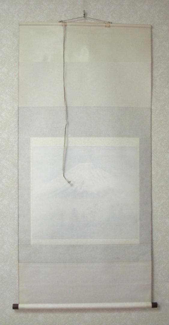 【真筆】掛け軸　富峰風景(富士山)◆成瑞　共箱・タトウ箱付