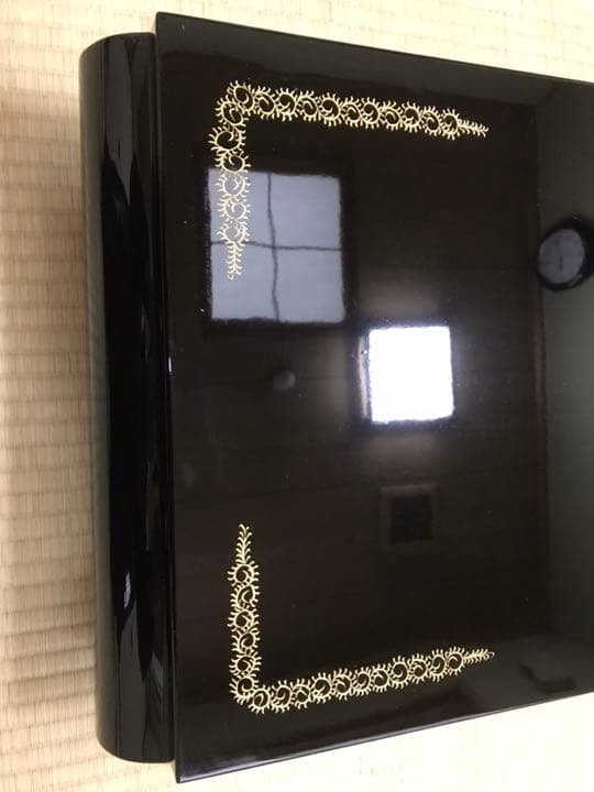 川連漆器 沈金彫り 高級花台 天然木 床の間 送料込み