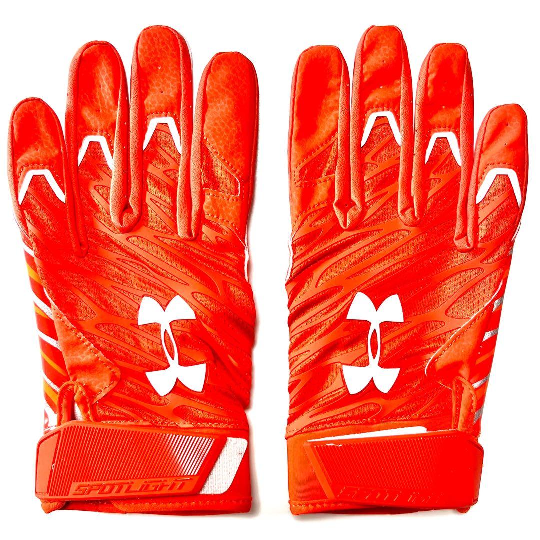 アメフト アンダーアーマー  グローブ SPOTLIGHT オレンジ【新品】