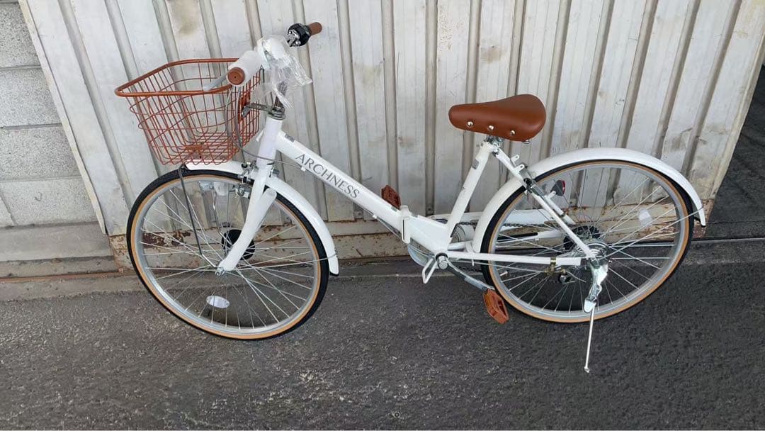 子ども用折りたたみ自転車　自転車24インチ　シティサイクル シマノ６段変速 カゴ