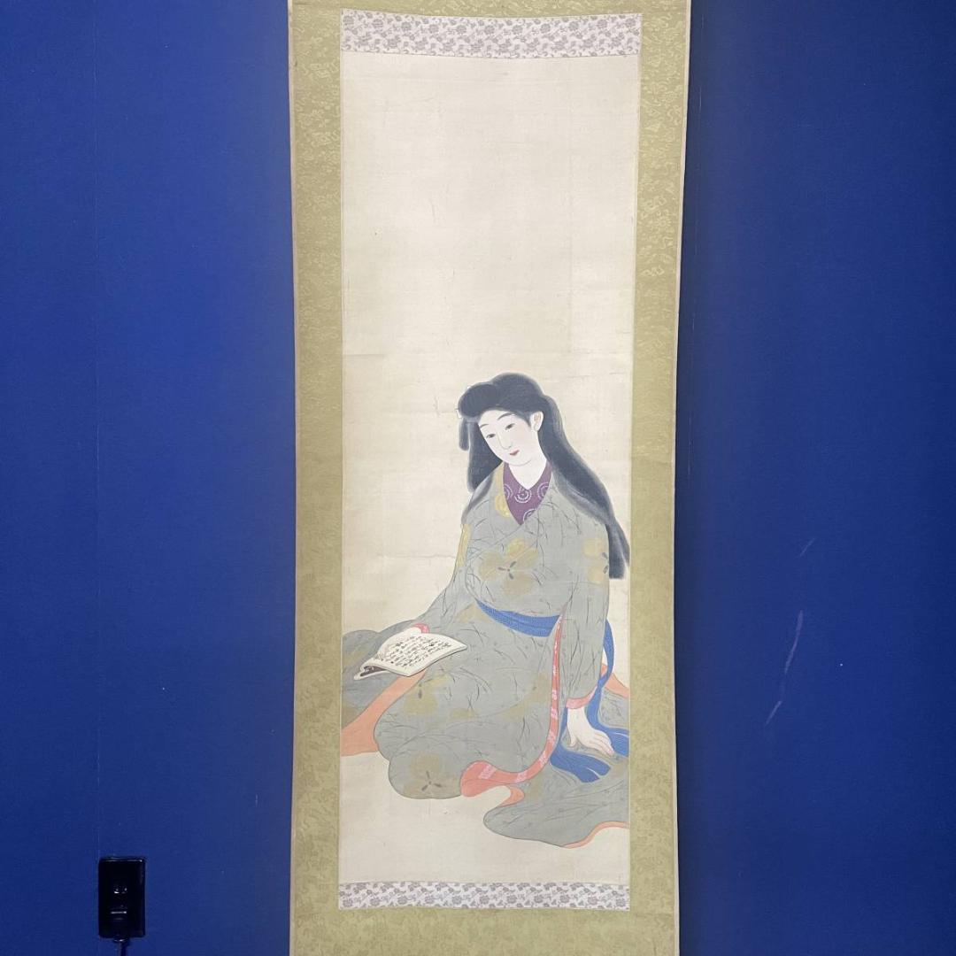 不詳/作者不詳/美人画/人物/布袋屋掛軸A-289