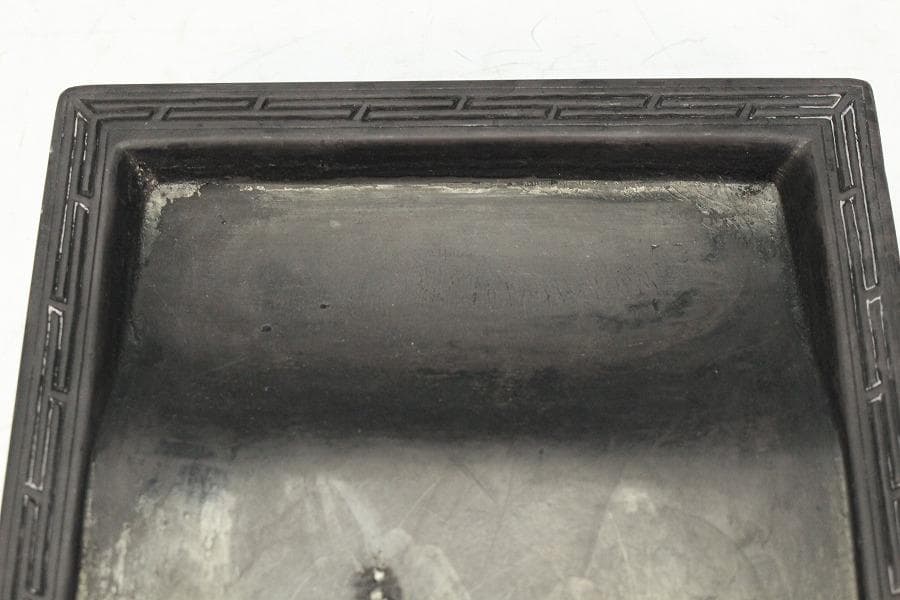 中国美術 古硯 端渓 白玉貼紫檀箱(K-LC732)