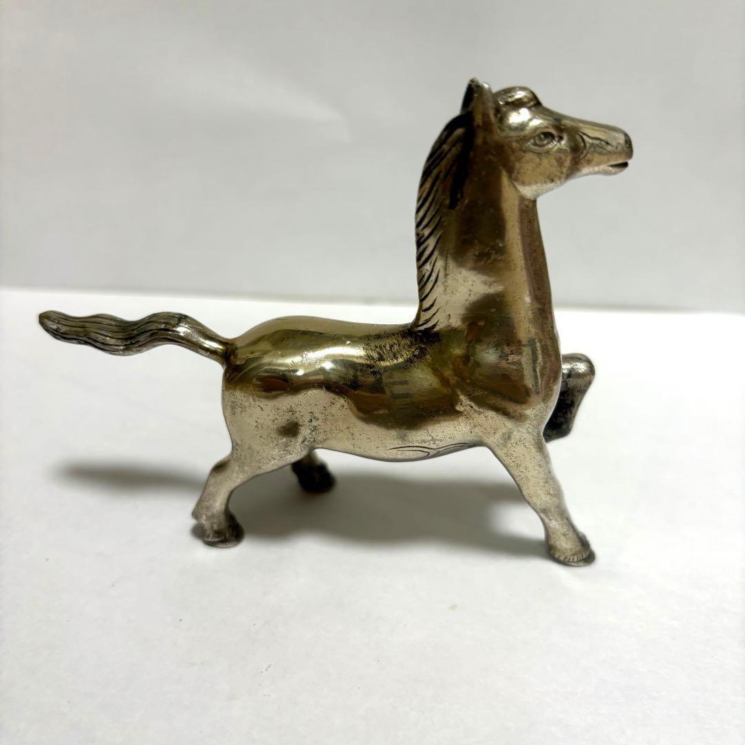 銀製　馬　置物　宏作　在銘　シルバーオブジェ 金属工芸