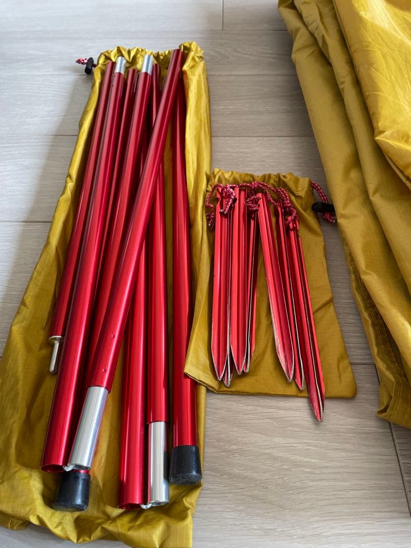 MSRエリクサー2とランデブー120タープセット アジャスタブルポール8ft付き