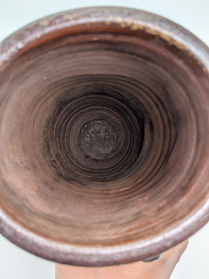 明治時代 備前焼 装飾花入 大黒天彫貼付 大黒様 七福神 縁起物 花器 花瓶