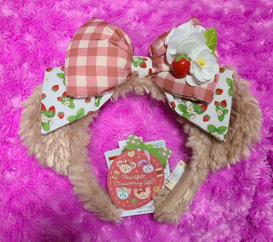 ダッフィーハートフェルトストロベリーギフト カチューシャ カチューシャホルダー♡