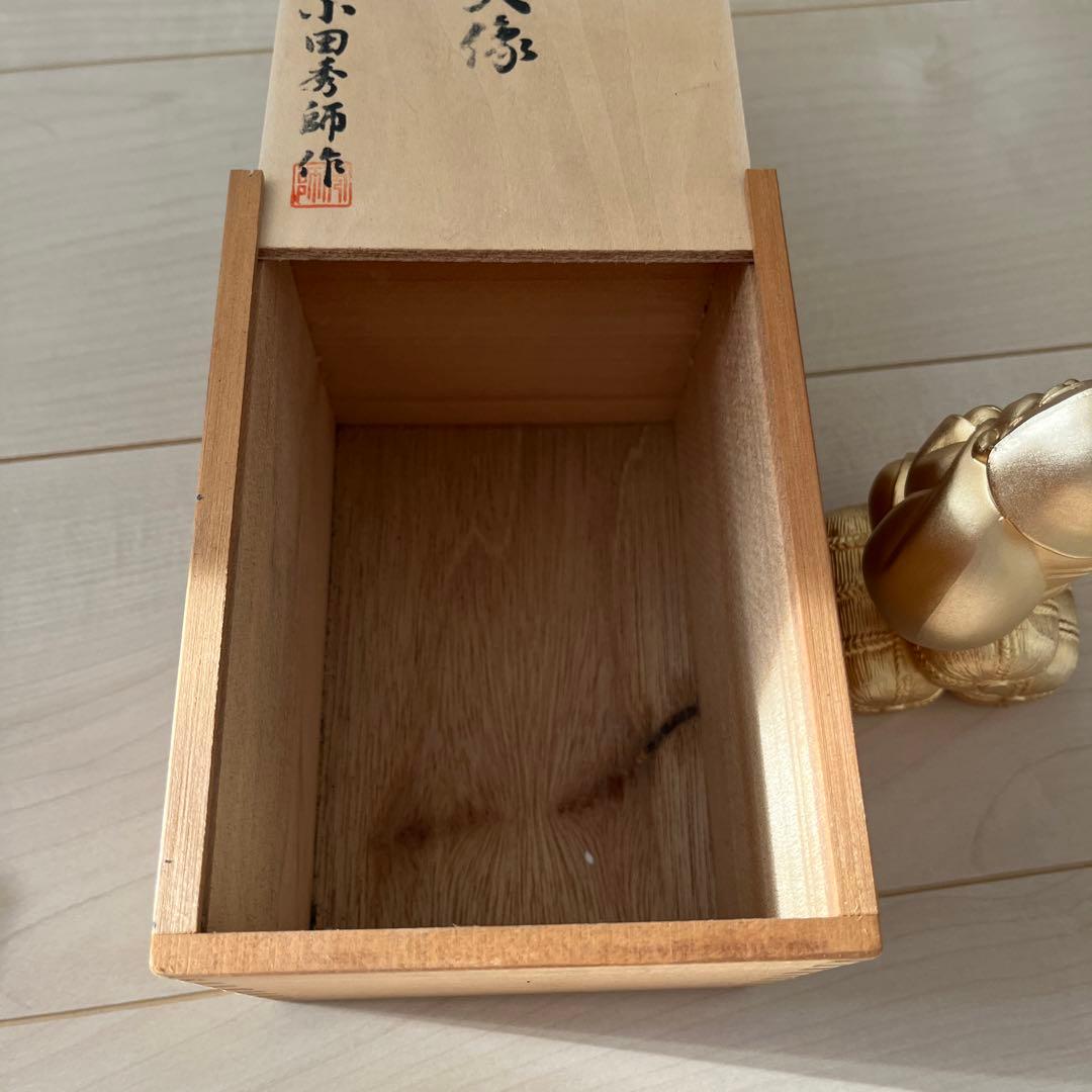 大黒天像　小田秀師作　縁起物 開運招福 K24GP鍍金 名入り箱付き