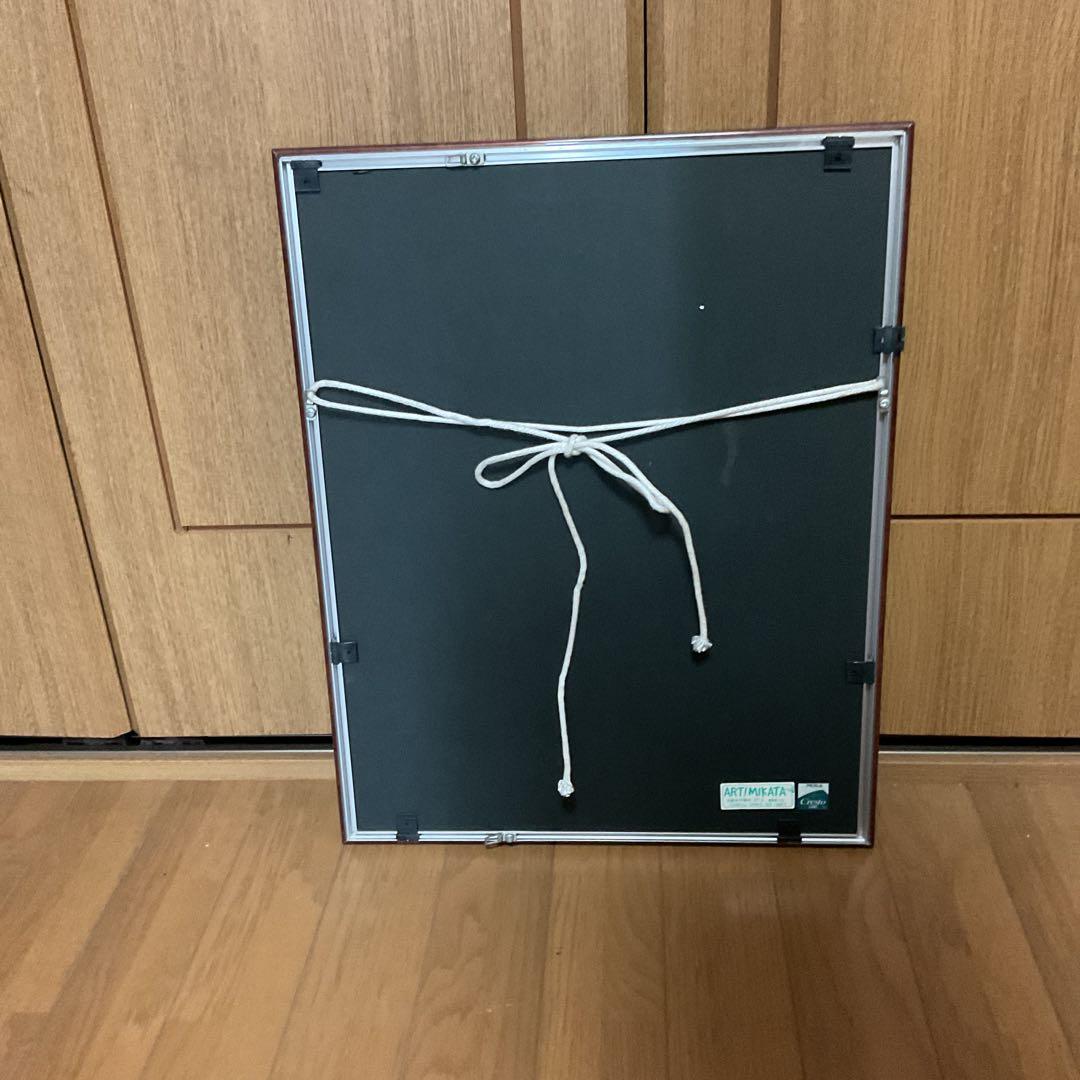 作者不詳作 木版画 風景画 額装仕立て マット付