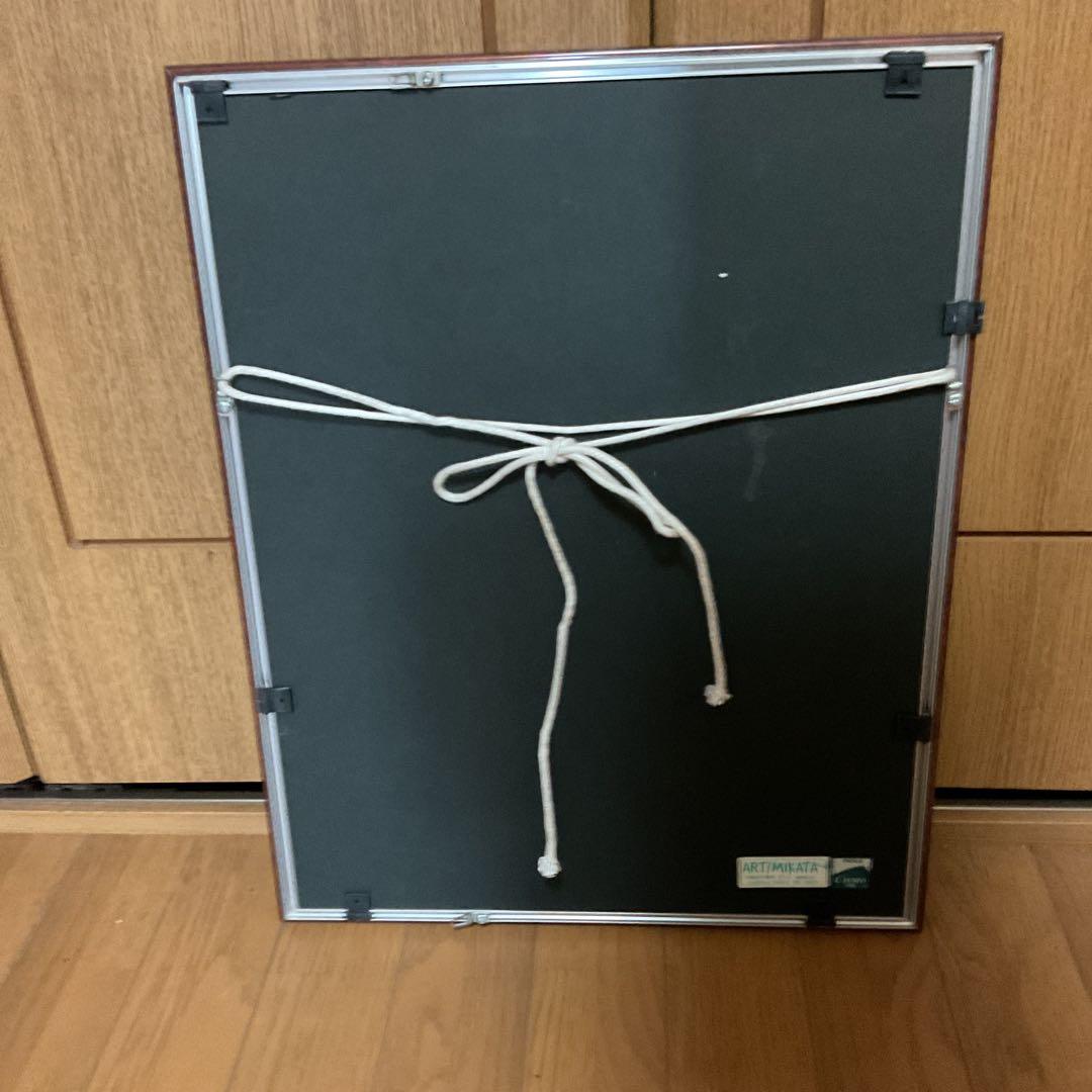 作者不詳作 木版画 風景画 額装仕立て マット付