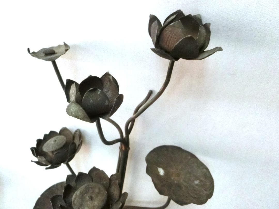 仏教美術！【仏具　華籠　けご　4点　蓮花１対・K20・骨董】仏　佛　恵比寿大黒