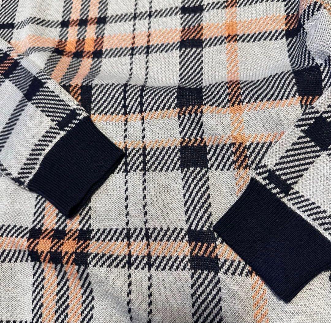 タータンチェック　長袖　セーター　巻きスカート　セットアップ　サイズS 新品