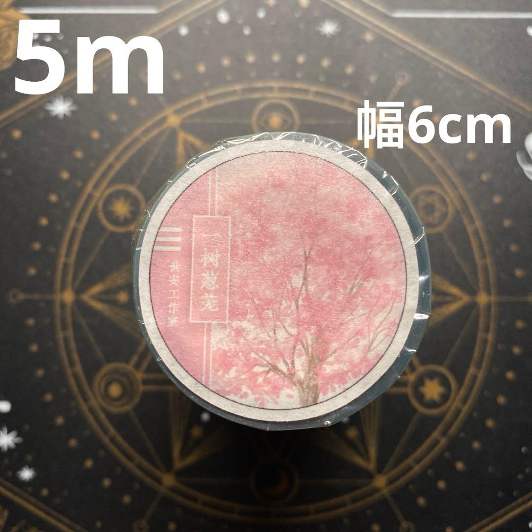 【8281】海外　マステ　5m巻売り　PETマスキングテープ　木