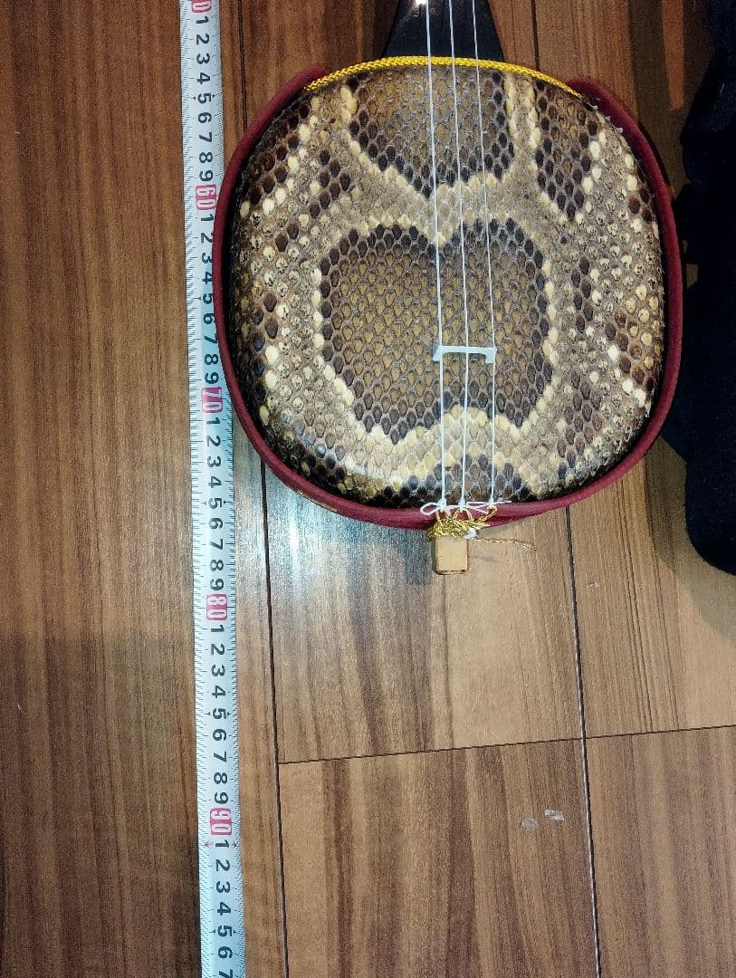 沖縄三線 本皮 蛇皮 ケース付き　 　298