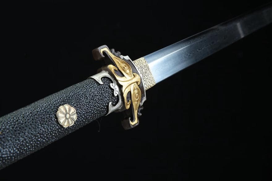 鎏金銀 中華唐刀 模造刀 居合刀 武士道 武具 漢剣 唐刀 龍泉剣 手鍛造打