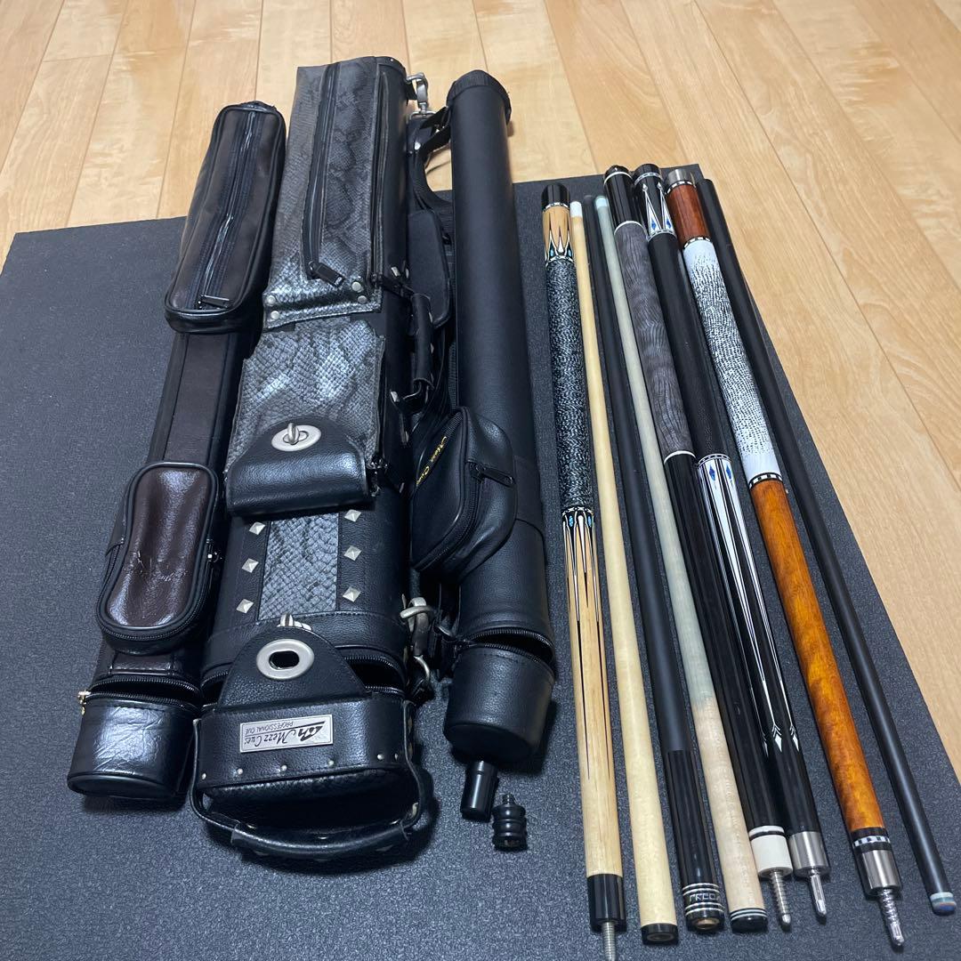 ビリヤードキュー 8本セット ケース付き