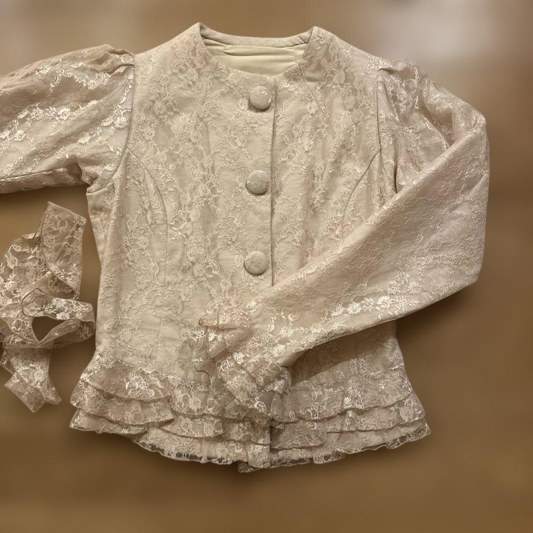 アイボリー レース フラメンコ トップス