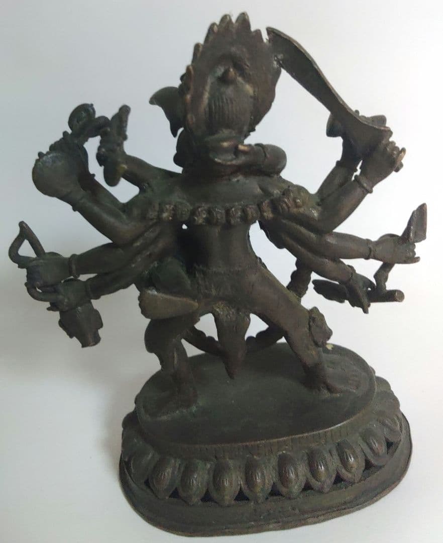 歓喜仏　チベット　仏像　銅製　エ10