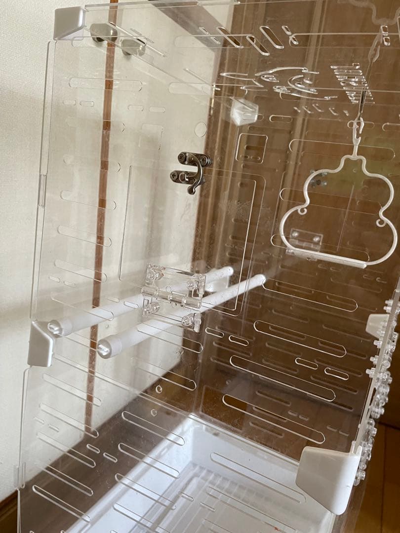 ら*い様 ケージ アクリル ケース　モモンガ 鳥 小動物 クリア 透明 餌皿 止