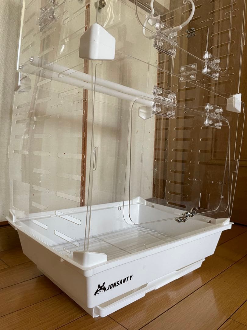 ら*い様 ケージ アクリル ケース　モモンガ 鳥 小動物 クリア 透明 餌皿 止