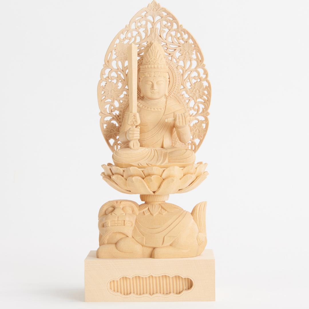 桧　２.５寸　文殊菩薩　仏像＃０５３