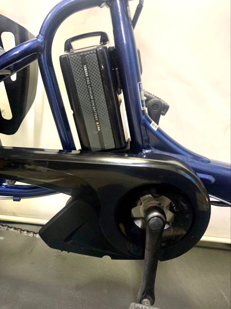 1年保証 ヤマハ　パスキッス　20インチ　3人乗り　紺色　電動アシスト自転車