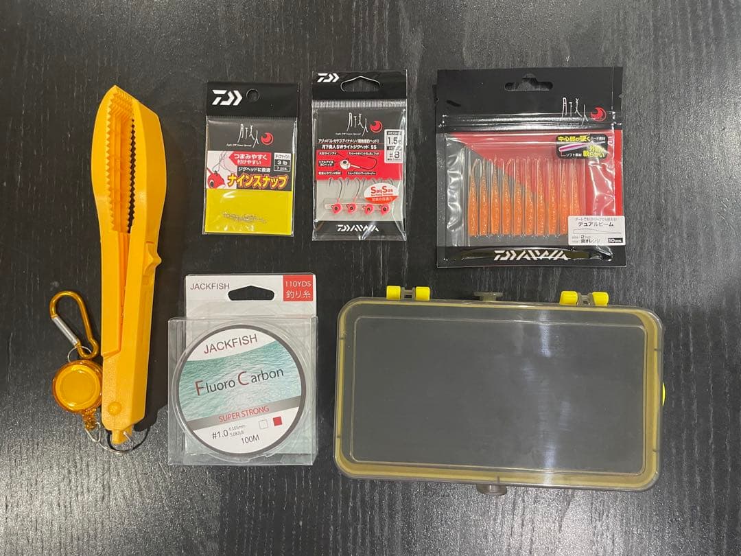 アジング釣りセット2ピースロッド（198㌢）&リール・ダイワ月下美人ワーム8点付