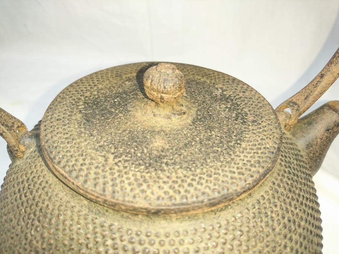 昭和レトロ 南部鉄瓶 梨地模様 錆あり ジャンク扱い 飾り用 古民具