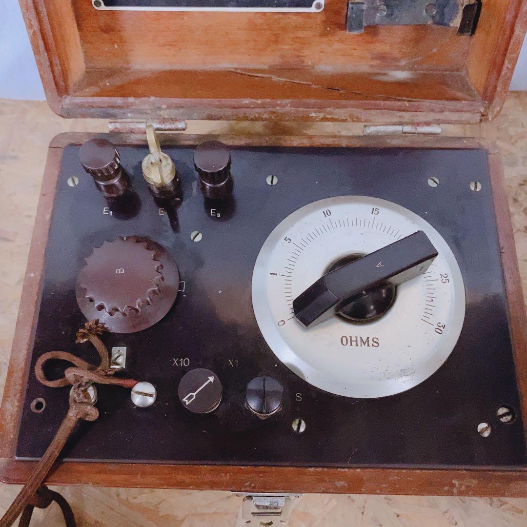 昭和アンティーク★接地抵抗測定器 アーステスター 木箱 現状渡し