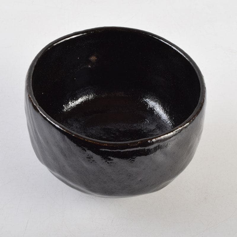 茶道具　八事窯　一休庵　中村道年造　黒楽茶碗　共箱　C　8879