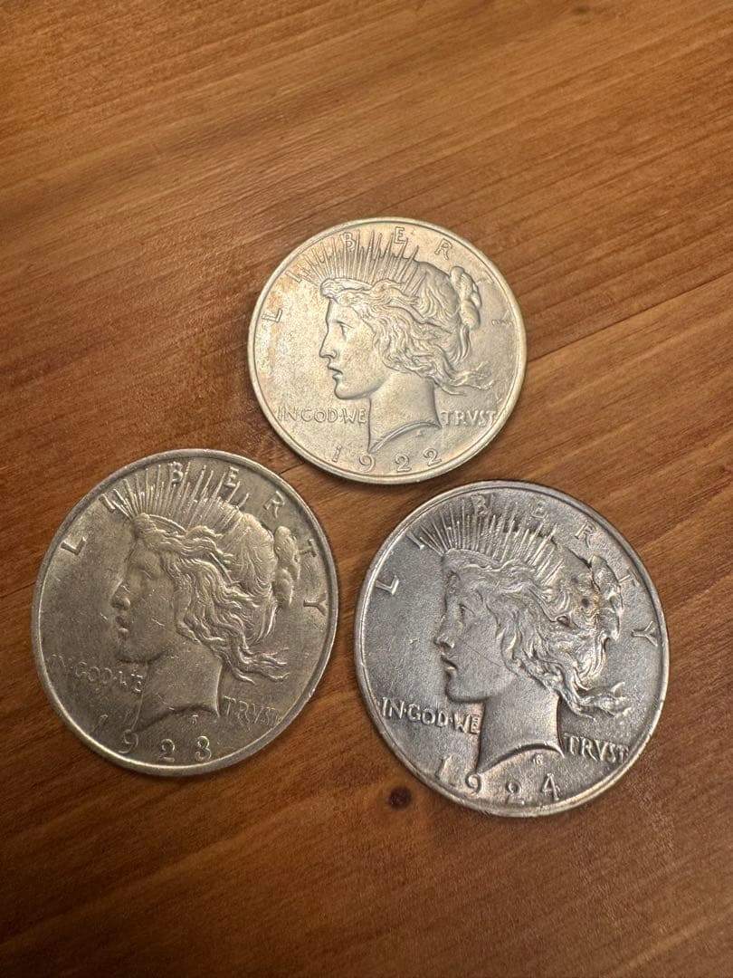 ★本物保証　アメリカピースダラー　3枚　極美品〜凖未使用