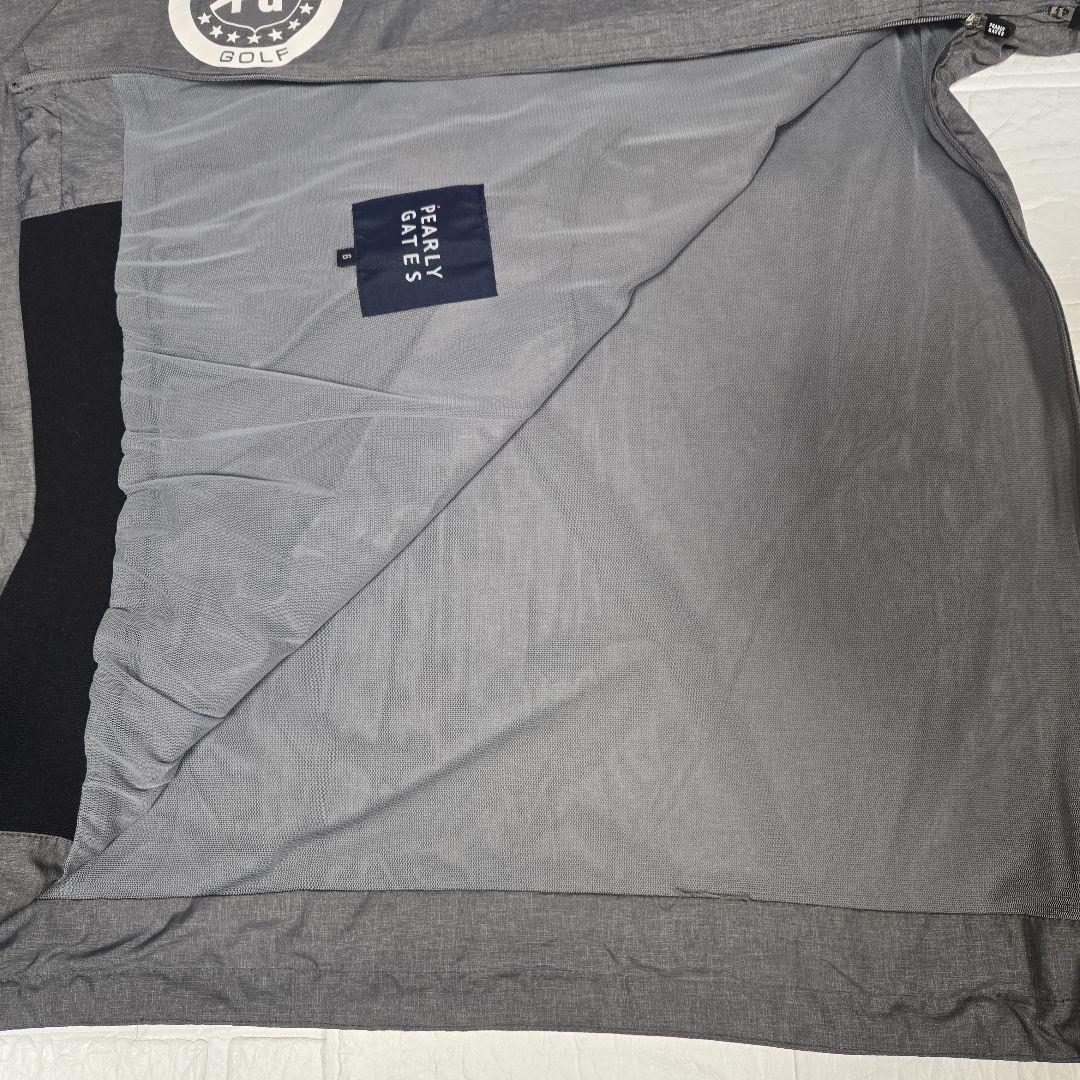 パーリーゲイツ 両面ロゴ　ナイロンジャケット　プルオーバー　グレー　 XL