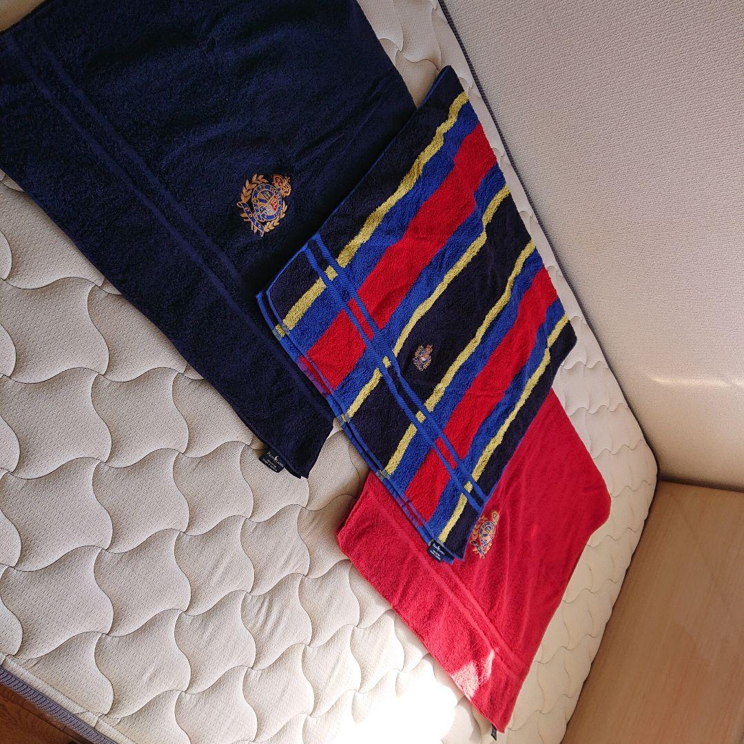 値下げ：ラルフローレン ①バスタオル3枚セット ゲスト用に エンブレム付き希少