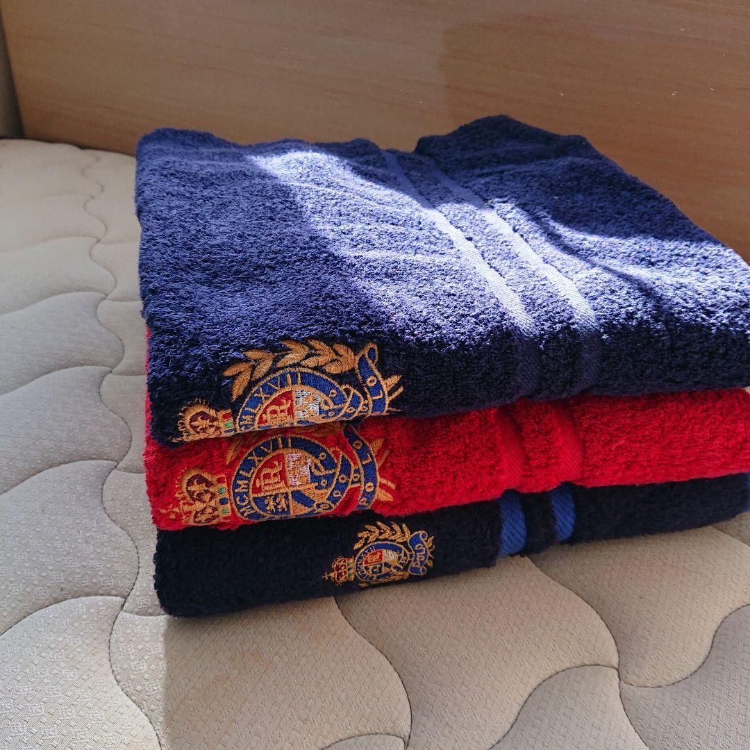 値下げ：ラルフローレン ①バスタオル3枚セット ゲスト用に エンブレム付き希少