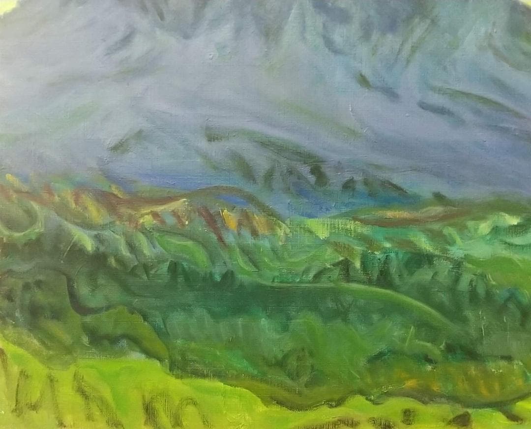 絵画 油絵 F8 「根子岳」B 1982