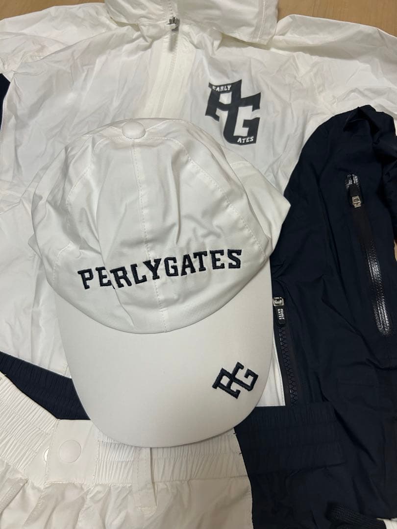 【新品未使用】パーリーゲイツレインウェア　白×ネイビーPEARLY GATES