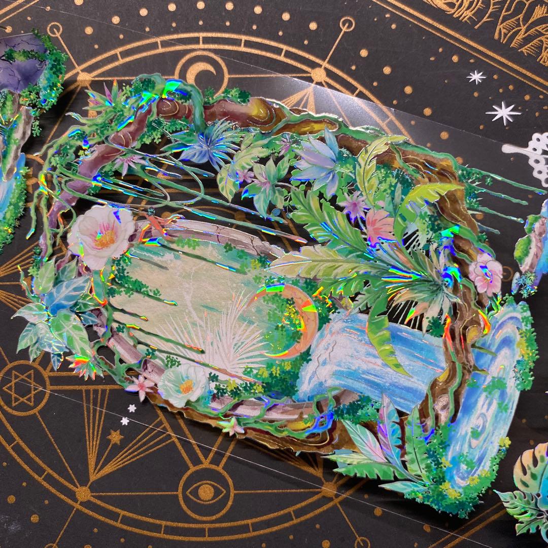 【9264】海外　マステ　中古巻　貝殻光マスキングテープ　背景装飾系