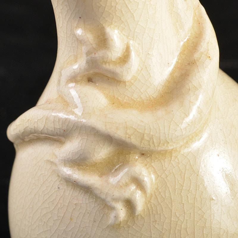 薩摩焼　白薩摩　龍貼り付け　振出　合わせ箱　V　R7395