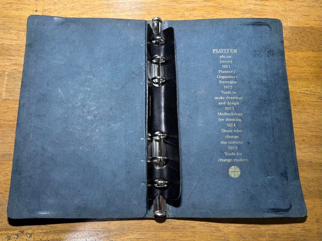 PLOTTER 6穴リングレザーバインダー プエブロ バイブルサイズ ネイビー