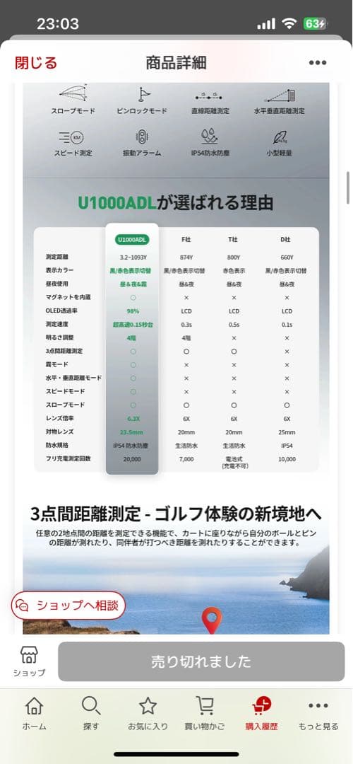 EENOUR ゴルフ用距離計 専用ケース付き