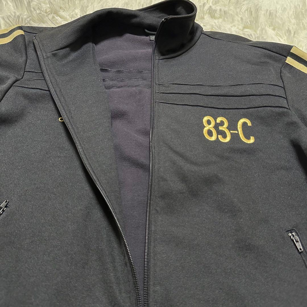 アディダス トレフォイル ロゴ刺繍 トラックジャケット ブラック 黒 金色