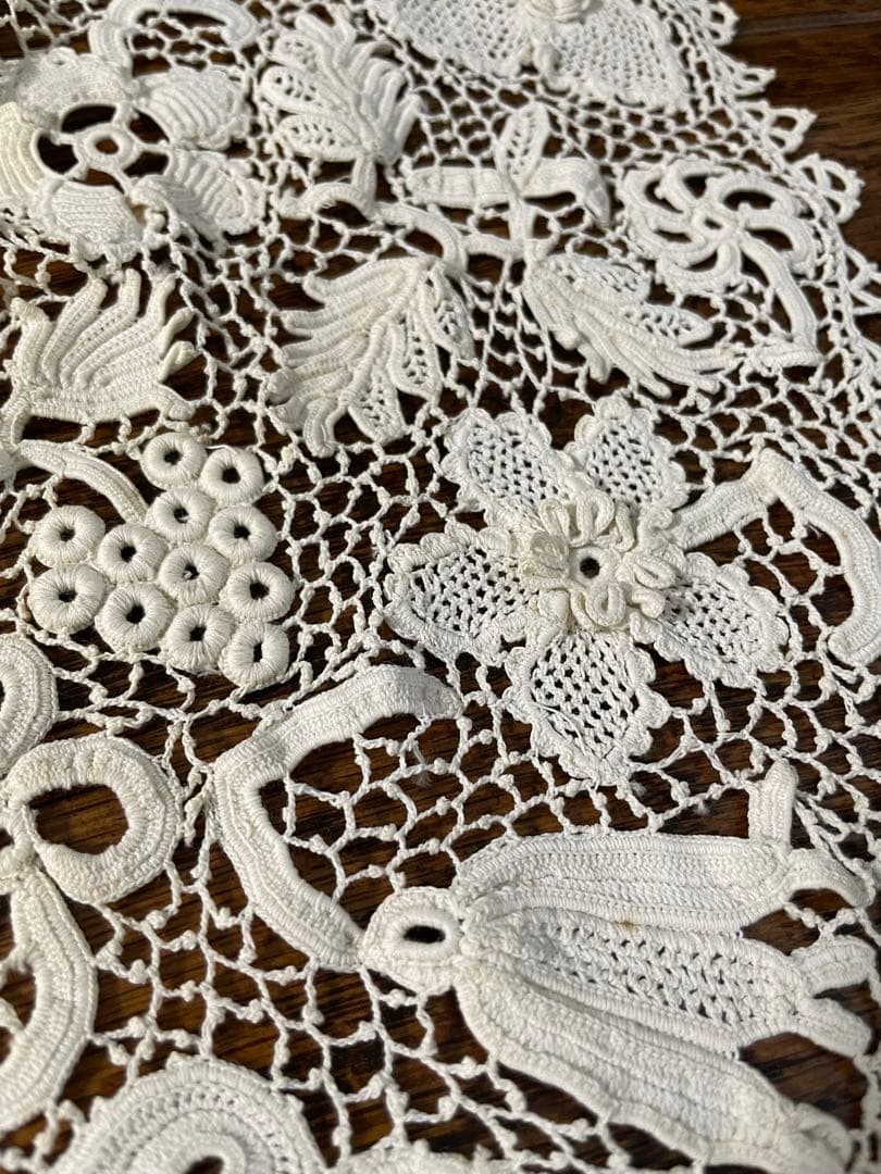 1880年代 フランス アイリッシュクロシェレース つけ襟 ビッグカラー