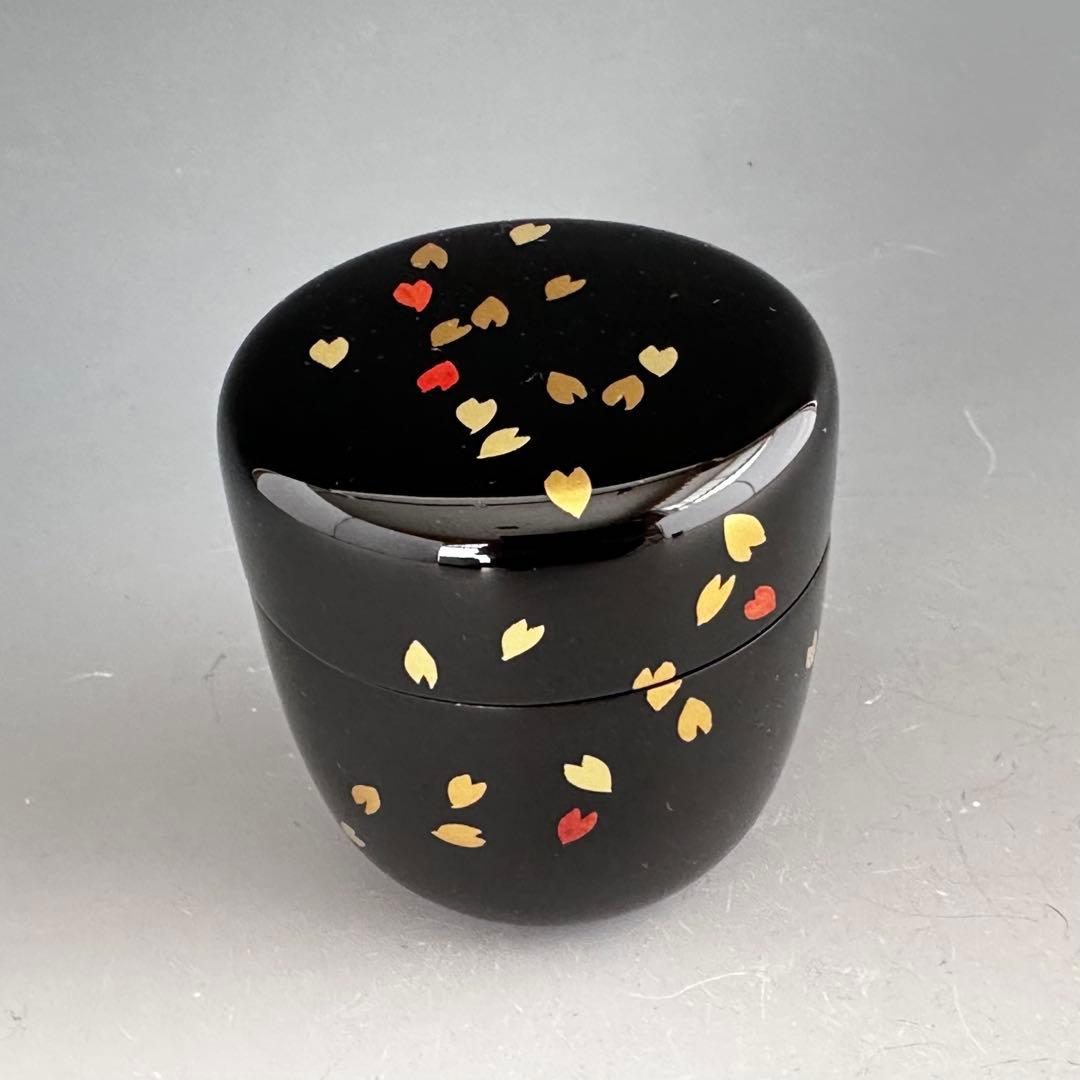 茶道具　即中斎好写　内霞　桜吹雪蒔絵　大棗　西村宗幸　共箱　山中塗　茶会　春